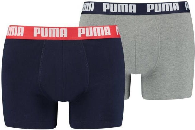 PUMA Boxershorts Basic 2 Pack Blauw/Grijs