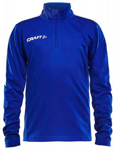 Craft Progress halfzip longsleeve T-shirt kids Middenblauw
