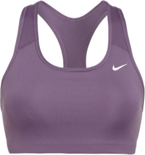 Nike Dri FIT Swoosh Non padded sport bh met medium ondersteuning Paars