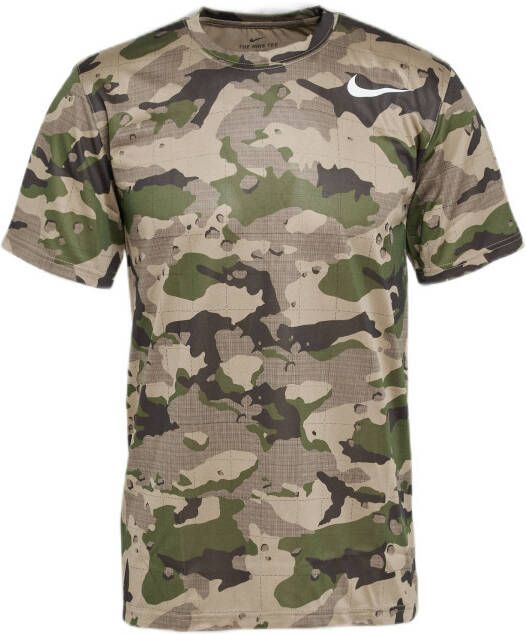 Nike Dri FIT Trainingsshirt met camouflageprint voor heren Khaki Heren