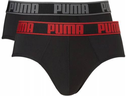 Puma Men's 2 Pack Active Briefs Black/Red XXL Zwart